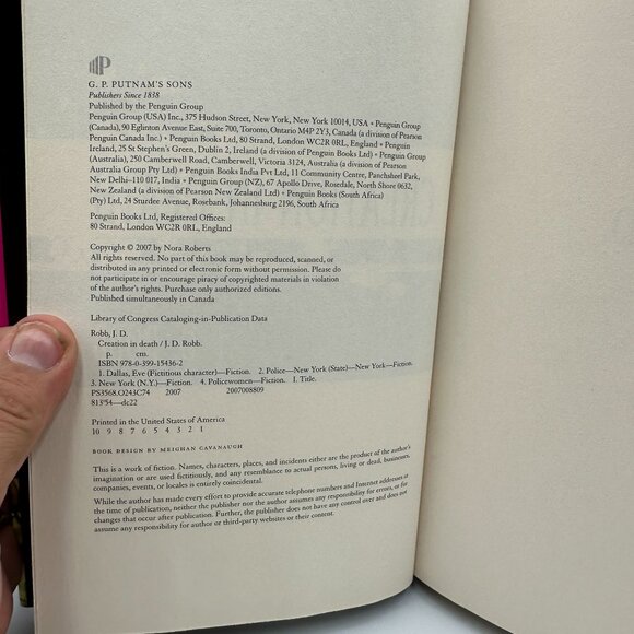 Creation In Death J.D. Robb Nora Roberts Hardcover 2007 1st Edition Mystery - Picture 3 of 3